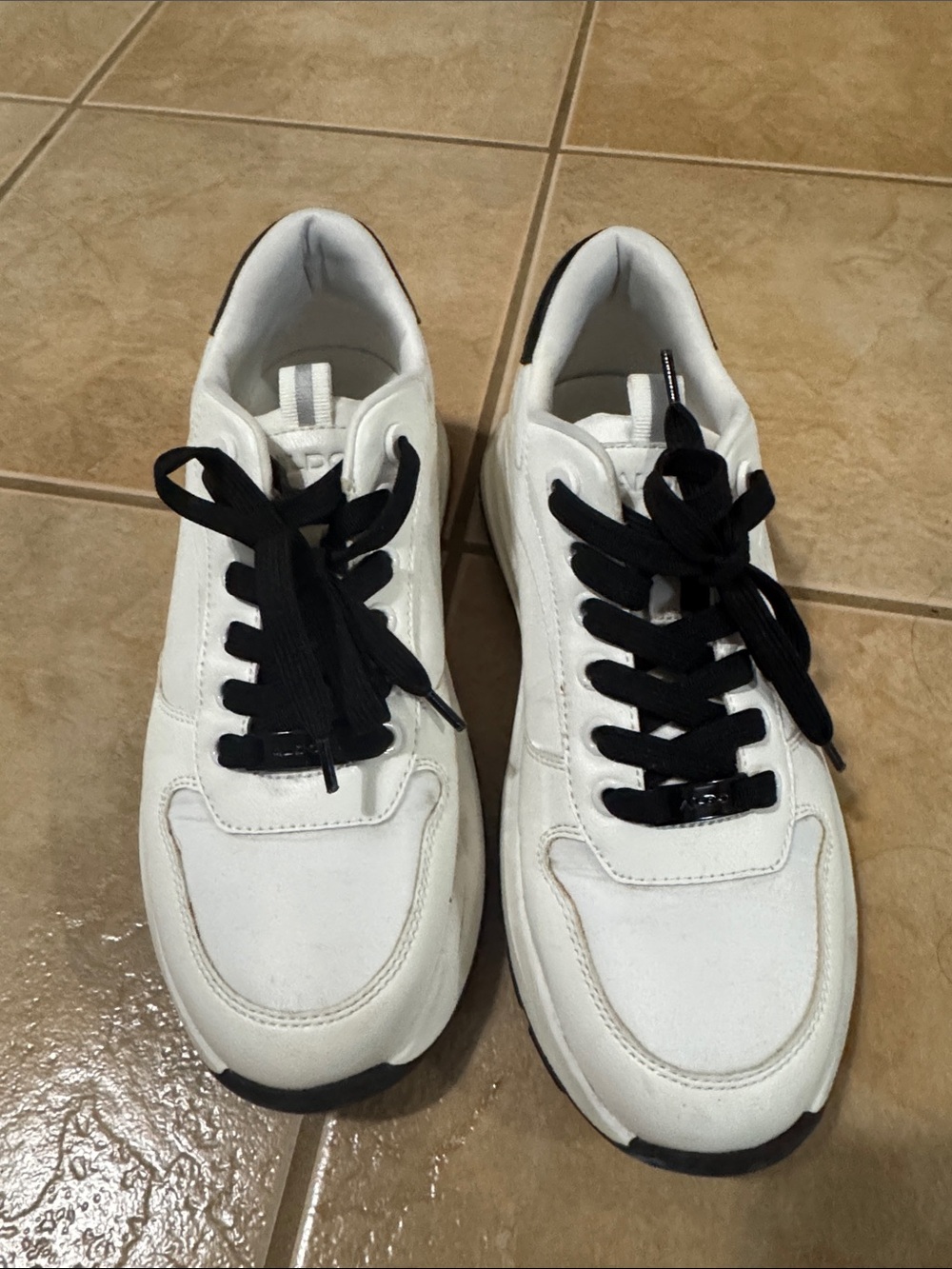 Aldo White Sneakers with Black Laces